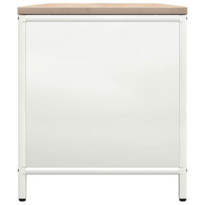 Suporte para lenha com tampo de madeira 100,5x35,5x40 cm branco