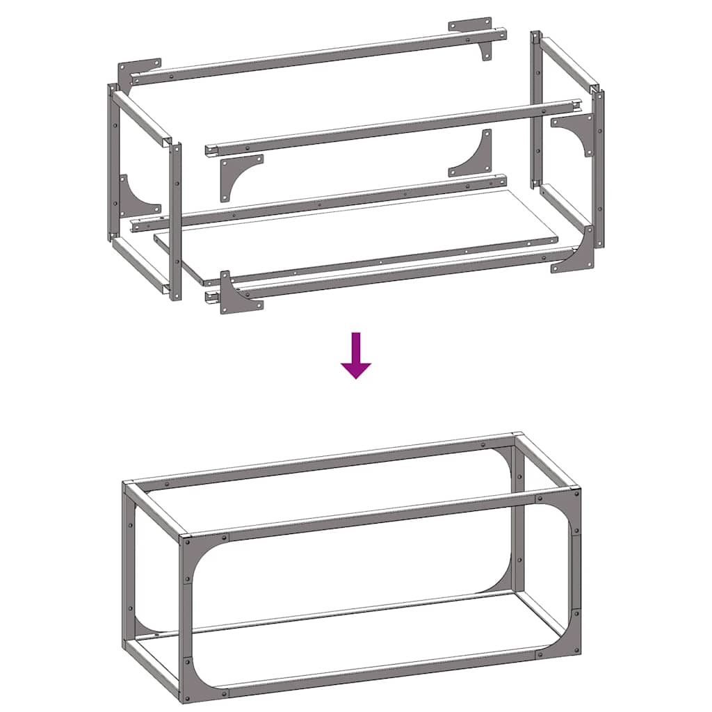 Suporte para lenha 25x25x60 cm aço laminado a frio antracite