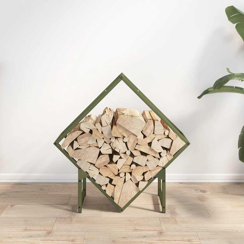Suporte para lenha aço laminado a frio verde azeitona