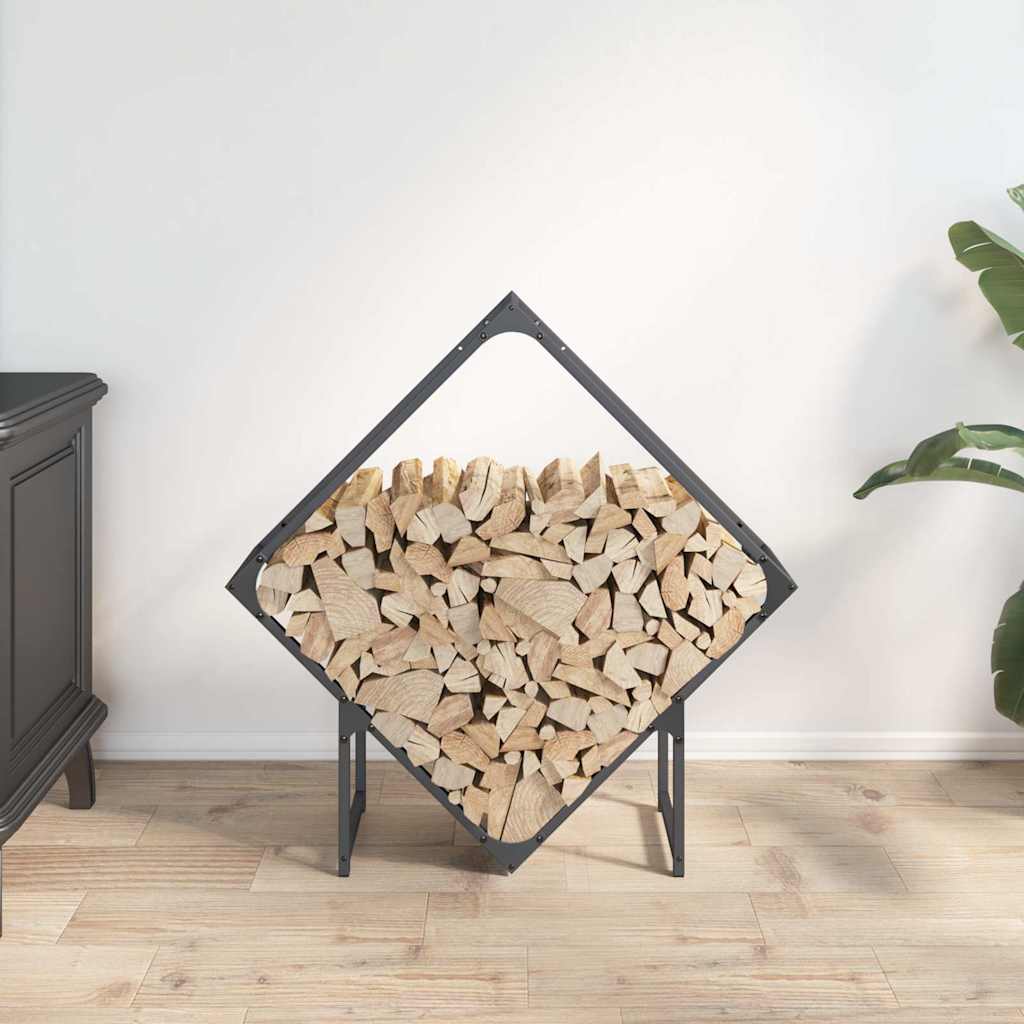 Suporte para lenha 80x25x80 cm aço laminado a frio antracite