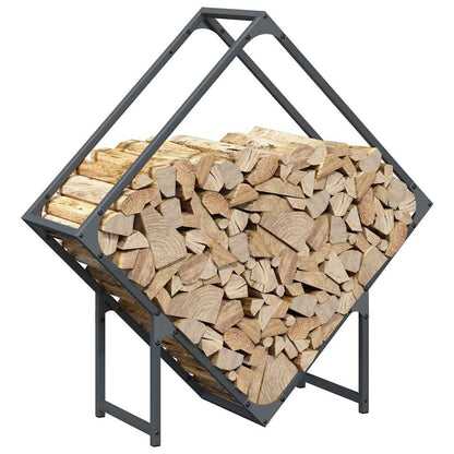 Suporte para lenha 80x25x80 cm aço laminado a frio antracite