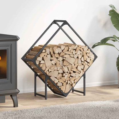 Suporte para lenha 80x25x80 cm aço laminado a frio antracite