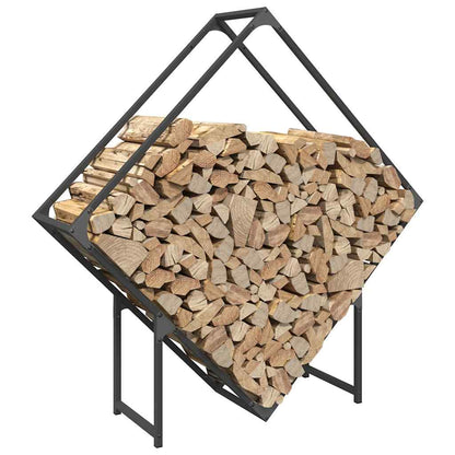 Suporte para lenha 100x25x100 cm aço laminado a frio preto