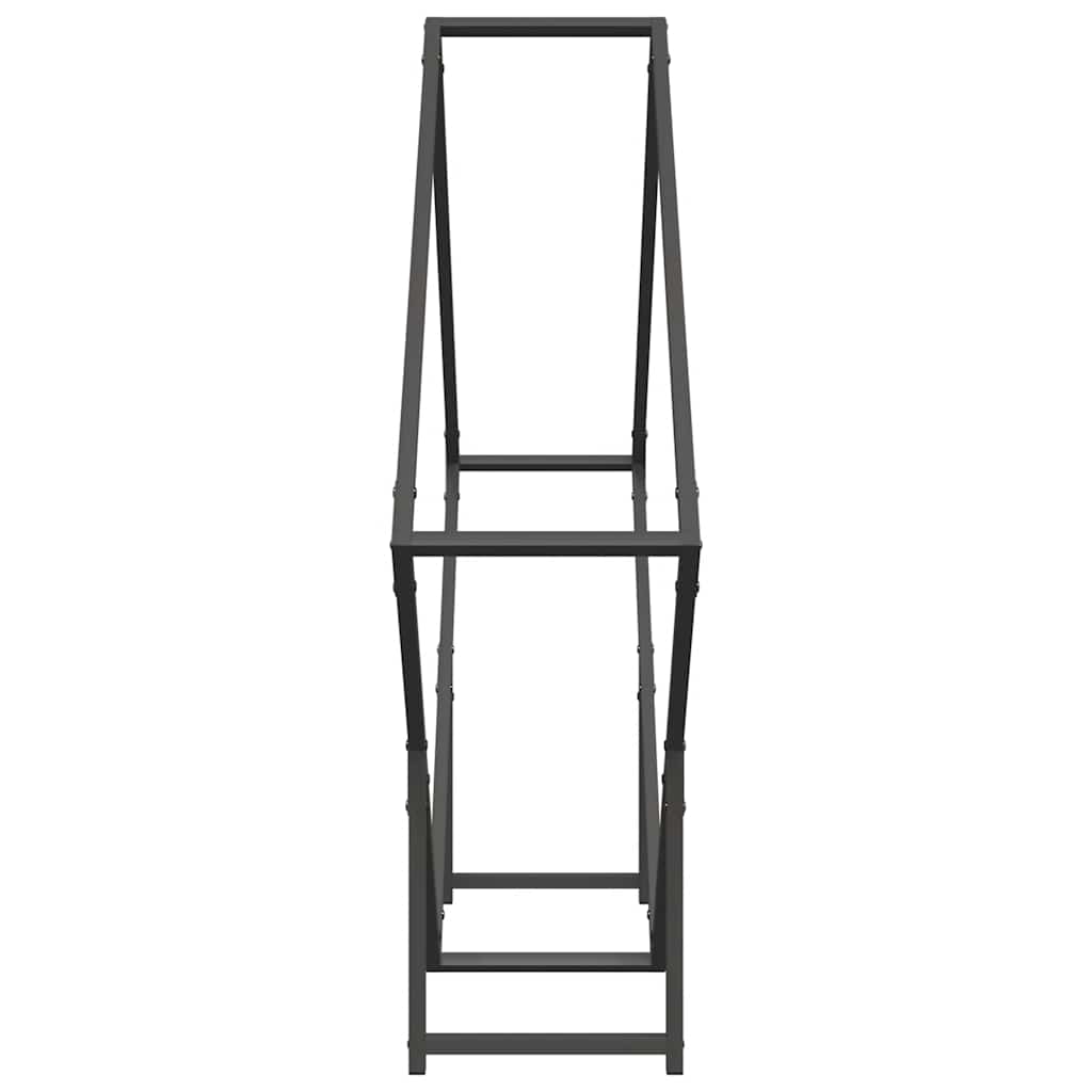 Suporte para lenha 100x25x100 cm aço laminado a frio preto