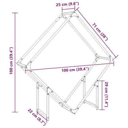 Suporte para lenha 100x25x100 cm aço laminado a frio branco