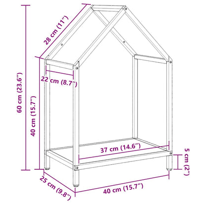 Suporte para lenha 40x25x60 cm aço laminado a frio antracite
