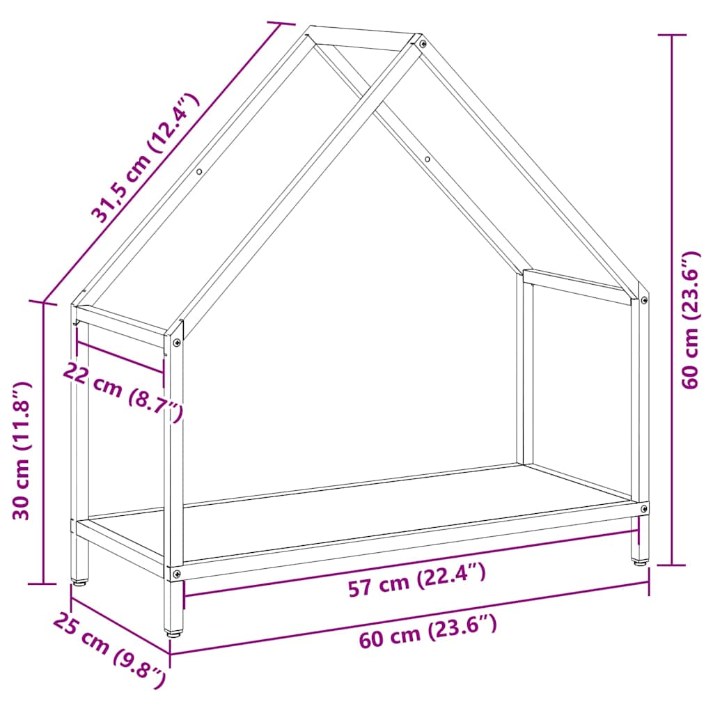 Suporte para lenha 60x25x60 cm aço laminado a frio preto
