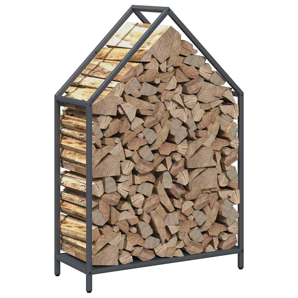 Suporte para lenha 60x25x90 cm aço laminado a frio antracite