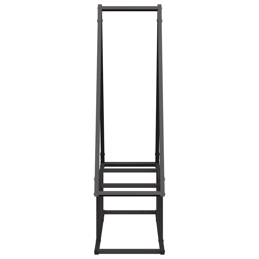 Suporte para lenha 80x25x90 cm aço laminado a frio preto