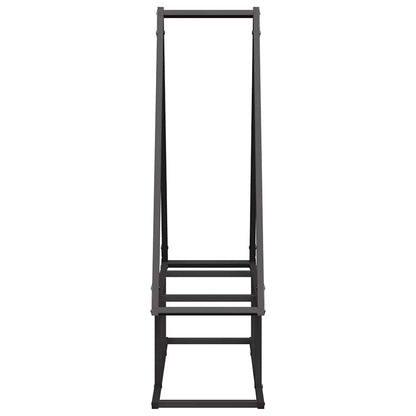 Suporte para lenha 80x25x90 cm aço laminado a frio preto