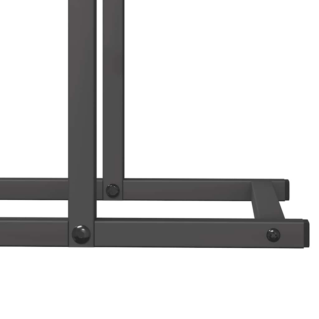 Suporte para lenha 80x25x90 cm aço laminado a frio preto