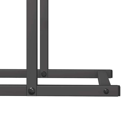 Suporte para lenha 80x25x90 cm aço laminado a frio preto