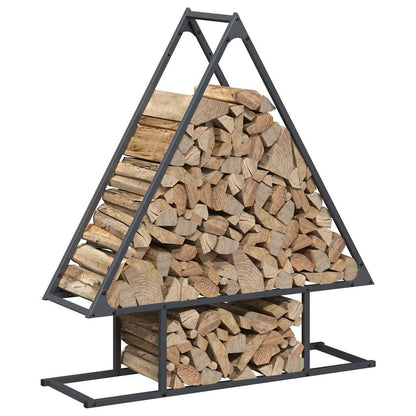 Suporte para lenha 80x25x90 cm aço laminado a frio antracite