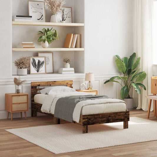 Estrutura da Cama com cabeceira Madeira antiga 100 x 200 cm