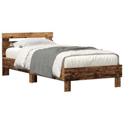 Estrutura da Cama com cabeceira Madeira antiga 100 x 200 cm
