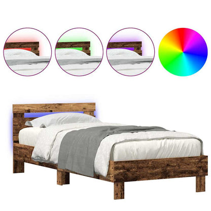 Estrutura da Cama com cabeceira Madeira antiga 100 x 200 cm