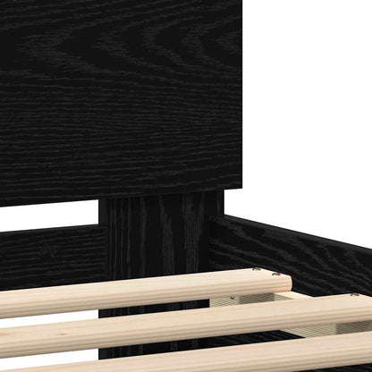 Estrutura da Cama com cabeceira Carvalho preto 100 x 200 cm