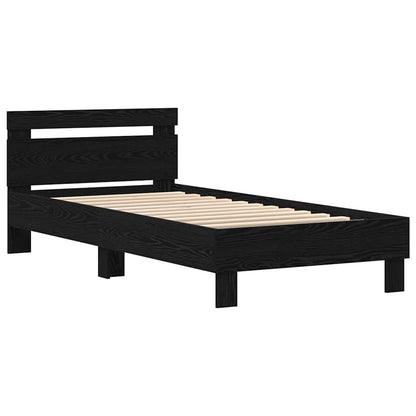 Estrutura da Cama com cabeceira Carvalho preto 100 x 200 cm