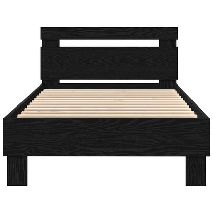 Estrutura da Cama com cabeceira Carvalho preto 100 x 200 cm