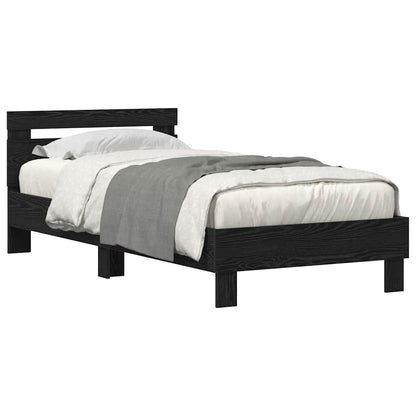 Estrutura da Cama com cabeceira Carvalho preto 100 x 200 cm