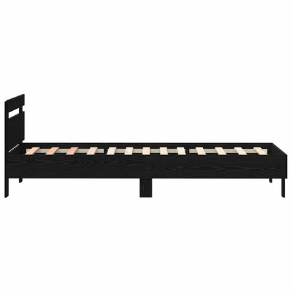 Estrutura da Cama com cabeceira Carvalho preto 100 x 200 cm