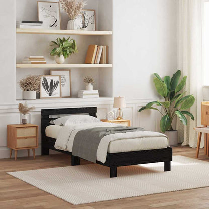Estrutura da Cama Carvalho preto 90 x 190 cm Madeira processada