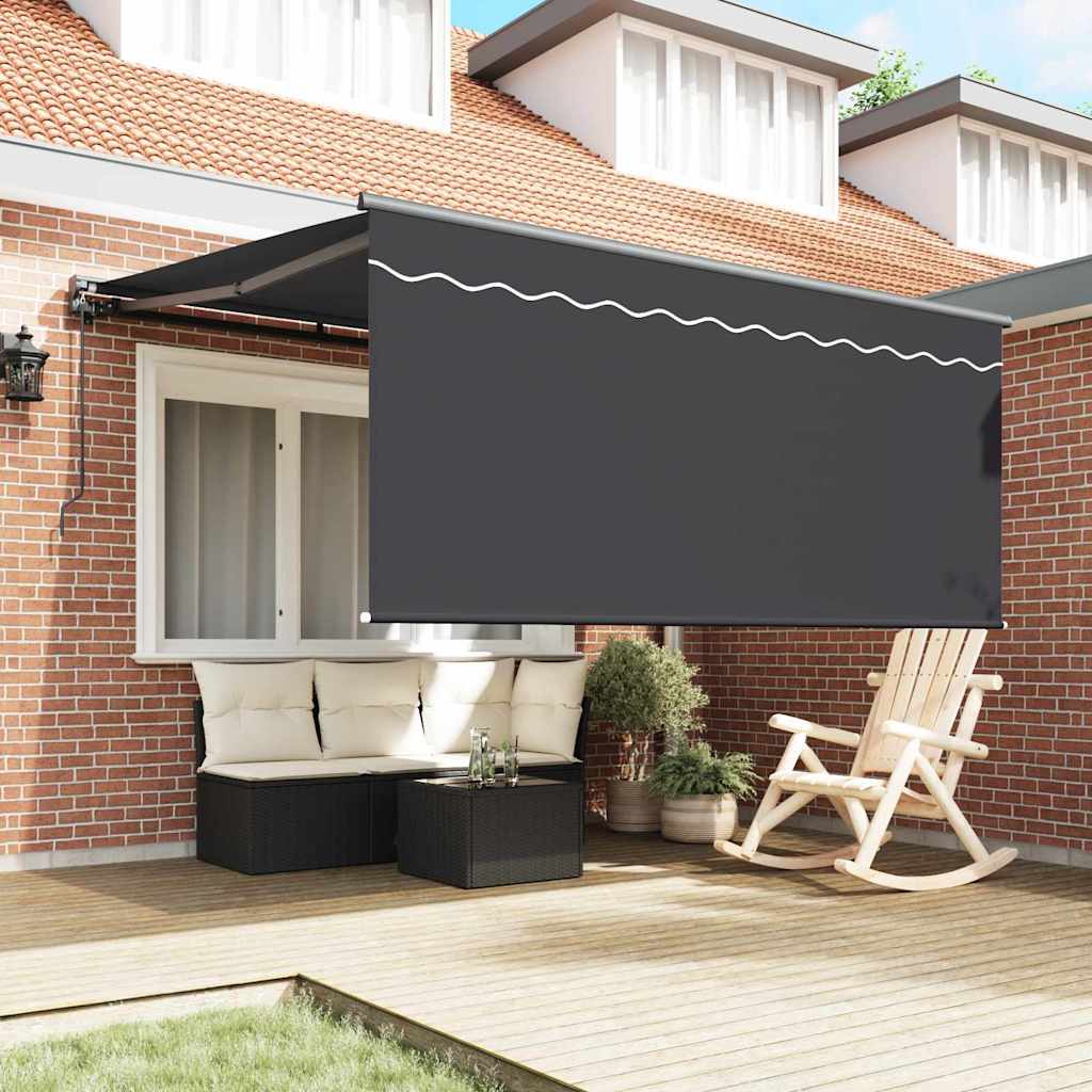 Toldo Retrátil Antracite 300 x 250 cm Poliéster e Alumínio