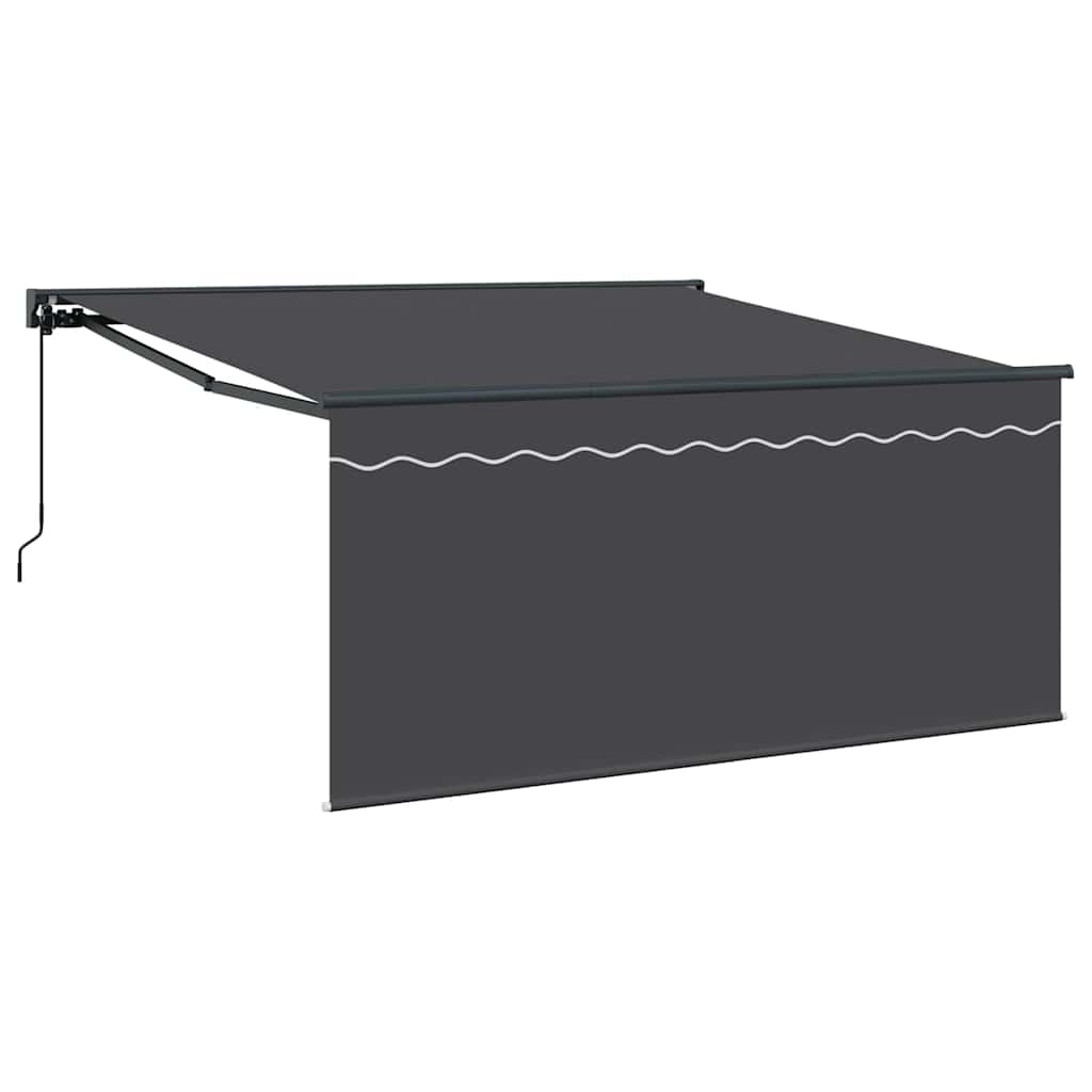 Toldo Retrátil Antracite 300 x 250 cm Poliéster e Alumínio