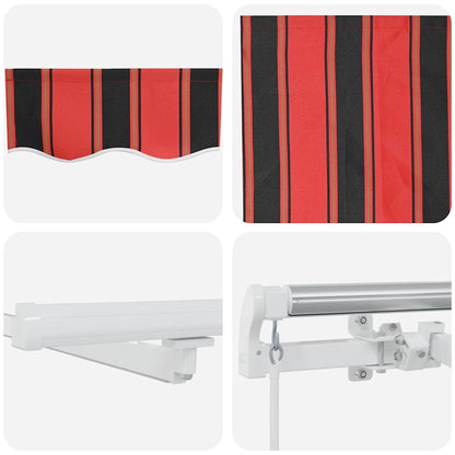 Toldo Retrátil laranja e castanho 300 x 250 cm Tecido e Aço