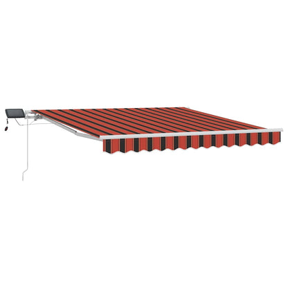 Toldo Retrátil laranja e castanho 300 x 250 cm Tecido e Aço