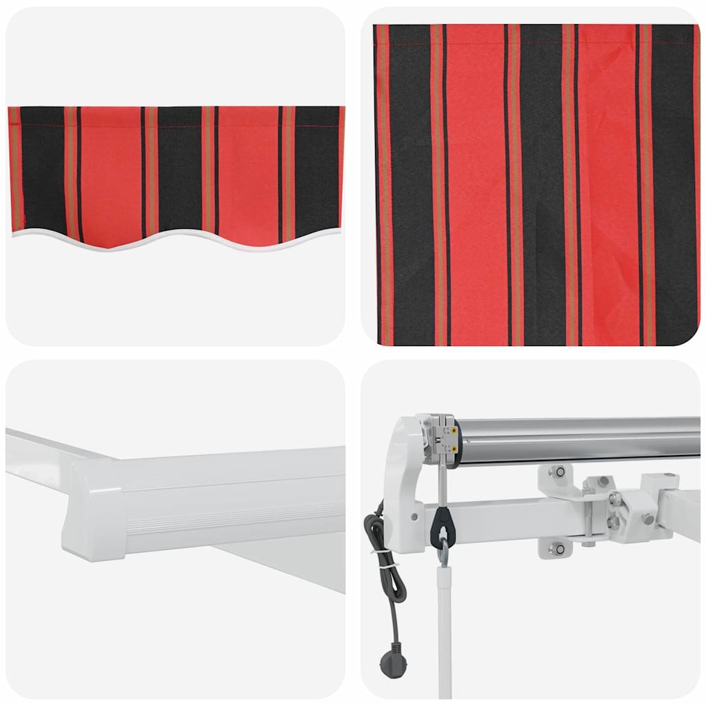 Toldo Retrátil Manual laranja e castanho 300 x 250 cm tecido