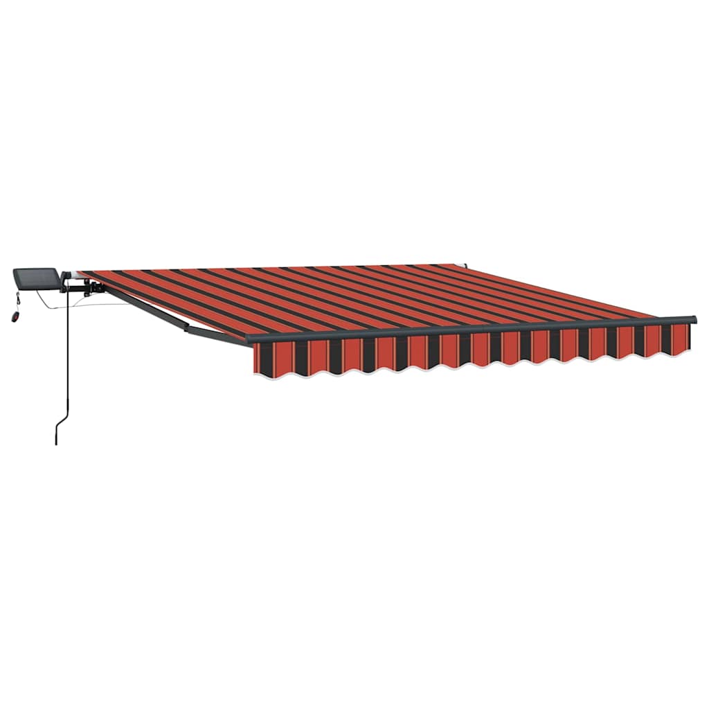 Toldo Retrátil Manual laranja e castanho 300 x 250 cm tecido