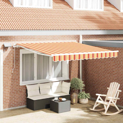 Toldo Retrátil Amarelo e Laranja 300 x 250 cm Tecido e Aço