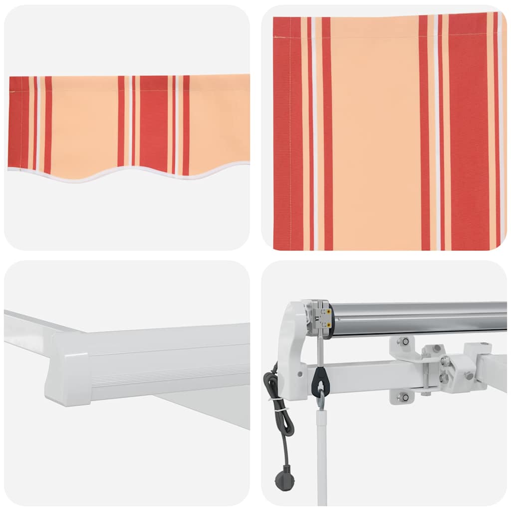 Toldo Retrátil Manual Amarelo e Laranja 300 x 250 cm tecido