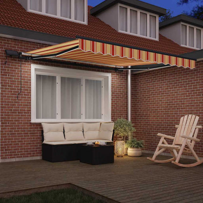 Toldo Retrátil Manual Amarelo e Laranja 300 x 250 cm tecido