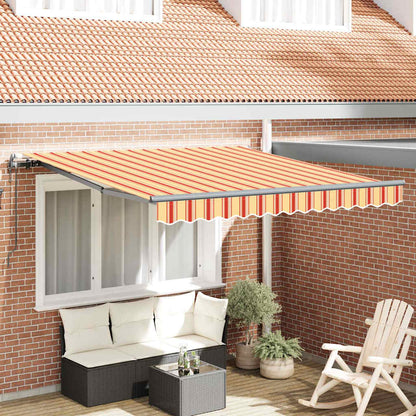 Toldo Retrátil Amarelo e Laranja 300 x 250 cm Tecido e Alumínio