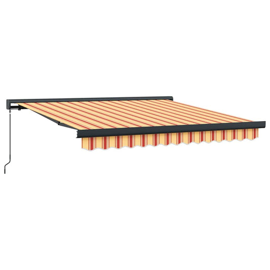 Toldo Retrátil Amarelo e Laranja 300 x 250 cm Tecido e Metal