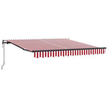 Toldo Retrátil Vermelho e Branco 300 x 250 cm Tecido e Alumínio
