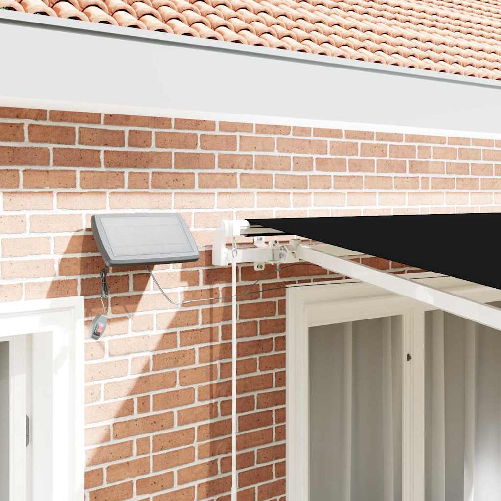 Toldo Retrátil Manual Preto 300 x 250 cm Tecido e Aço