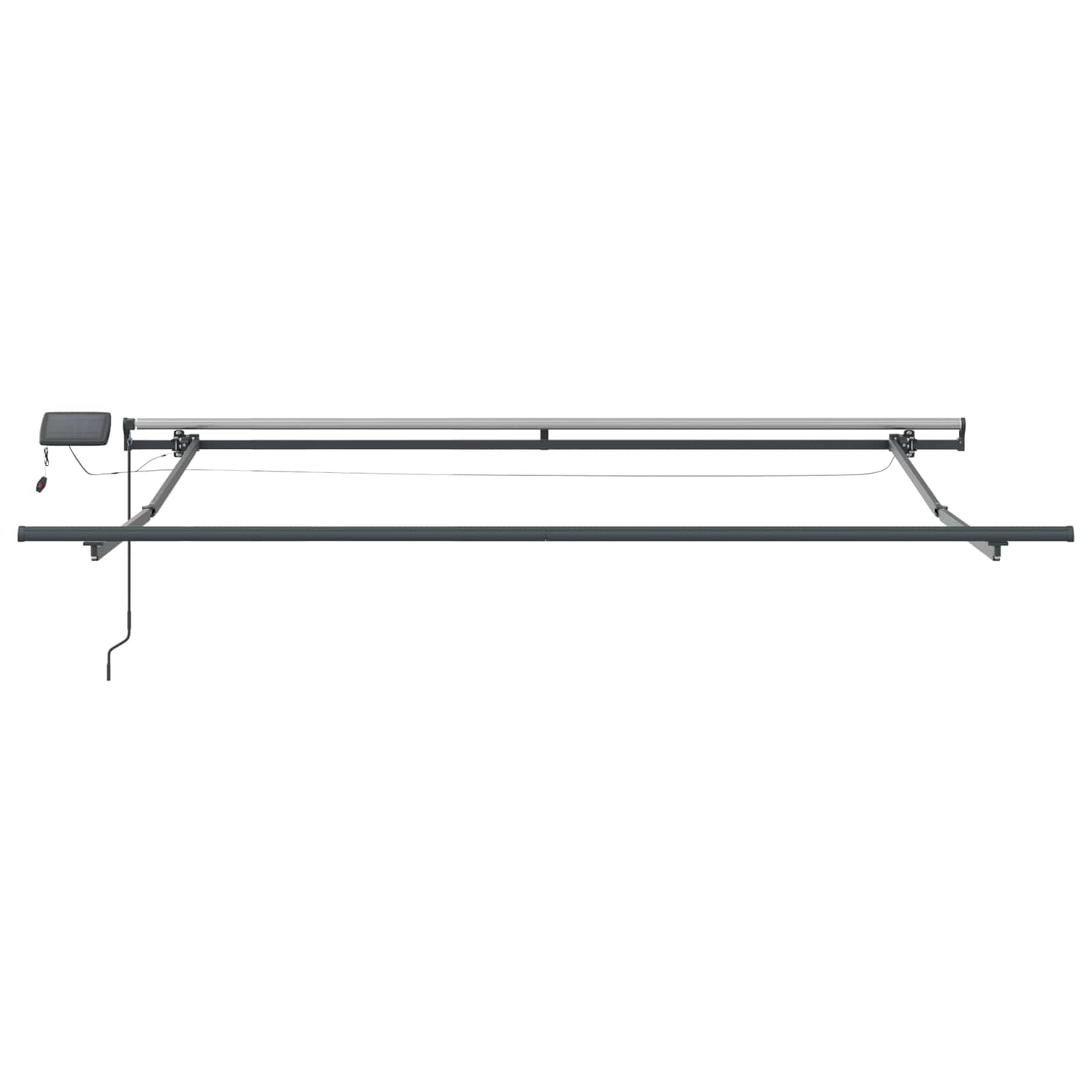 Toldo Retrátil com luzes de tira LED Preto 300 x 250 cm tecido