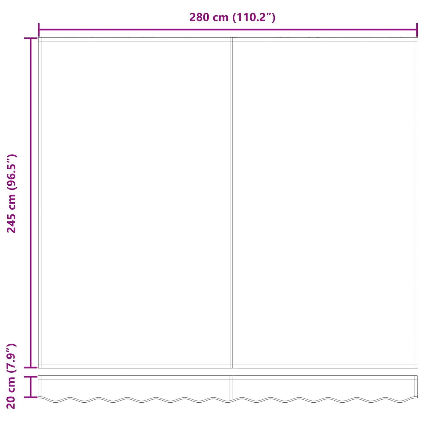 Toldo Retrátil Bege 300 x 250 cm Tecido e Metal