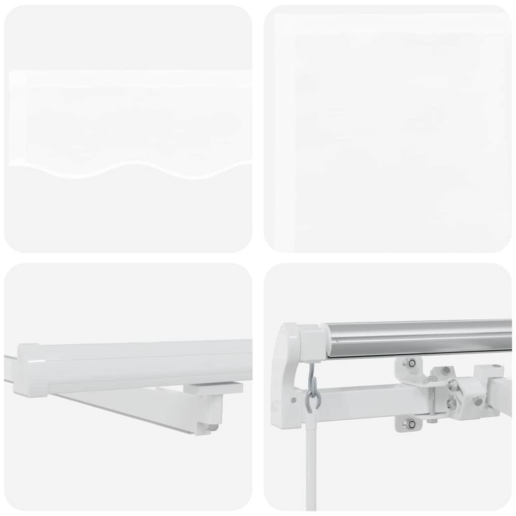 Toldo Retrátil Manual Branco 300 x 250 cm Tecido e Aço