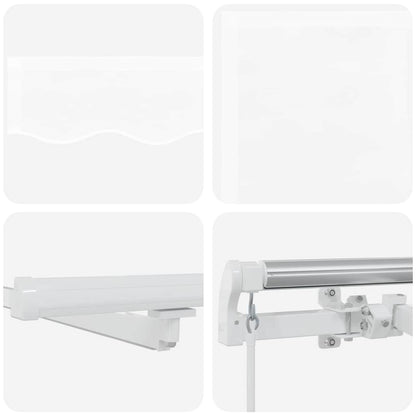 Toldo Retrátil Manual Branco 300 x 250 cm Tecido e Aço
