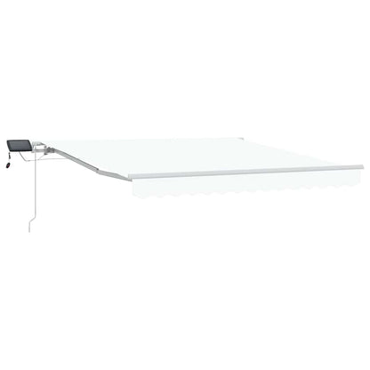 Toldo Retrátil Manual Branco 300 x 250 cm Tecido e Aço