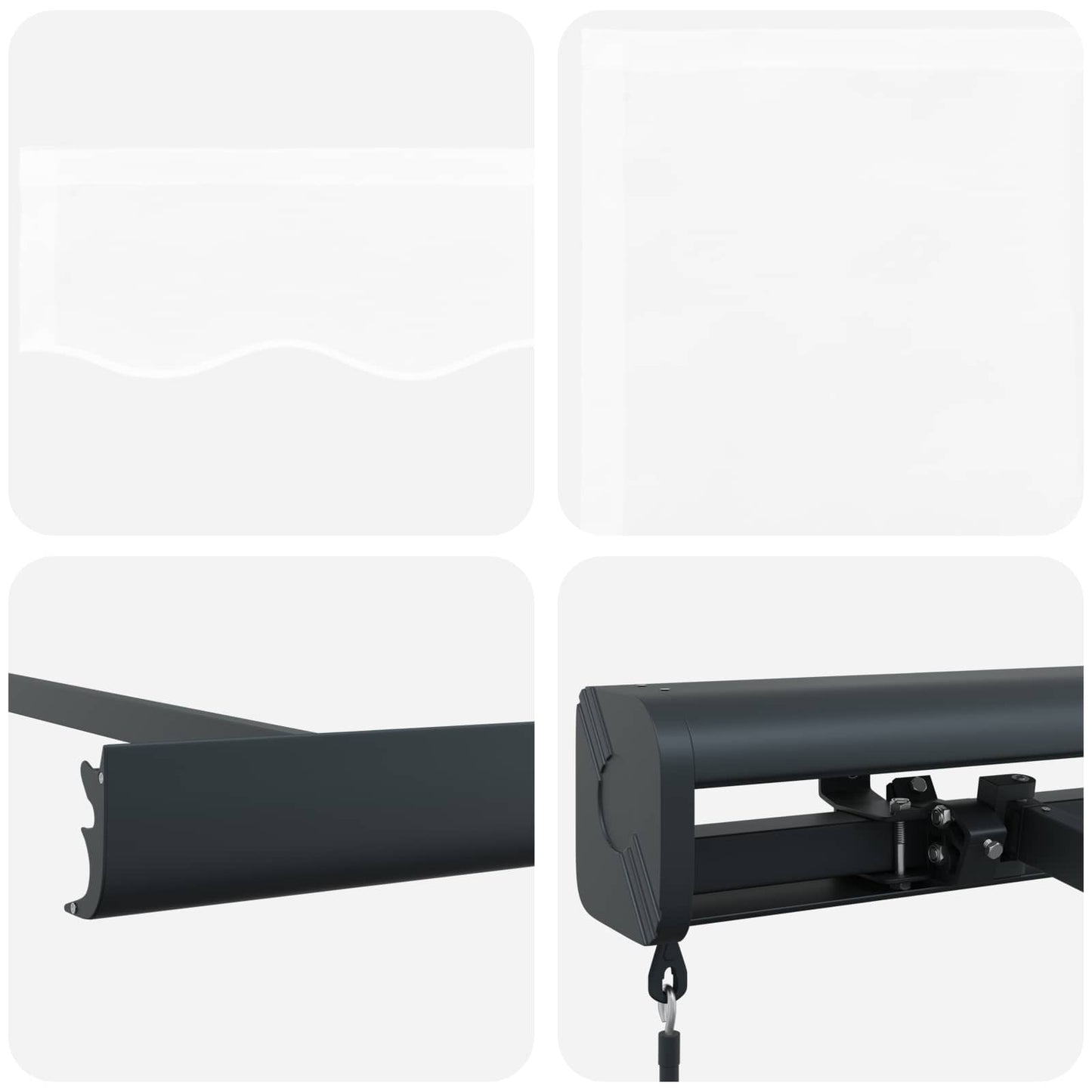 Toldo Retrátil Branco 300 x 250 cm Tecido e Metal