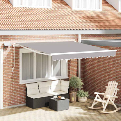 Toldo Retrátil Manual Cinzento-claro 300 x 250 cm Tecido e Aço