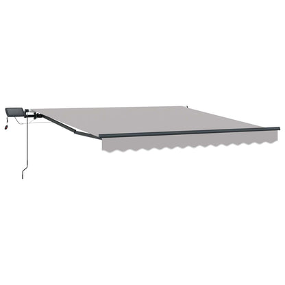 Toldo Retrátil Manual Cinzento-claro 300 x 250 cm tecido