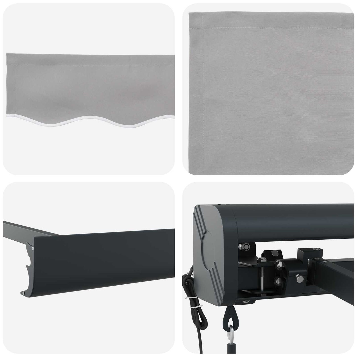 Toldo Cinzento-claro 300 x 250 x 165 cm Poliéster e Alumínio