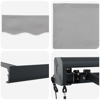 Toldo Cinzento-claro 300 x 250 x 165 cm Poliéster e Alumínio