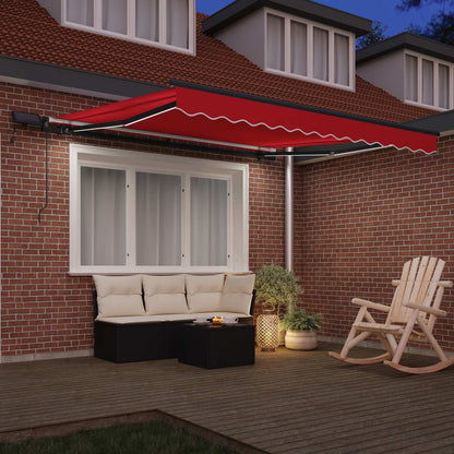 Toldo Retrátil Manual Vermelho 300 x 250 cm tecido